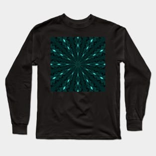 Pixel Patterns Aquamarine symmetric Star Long Sleeve T-Shirt